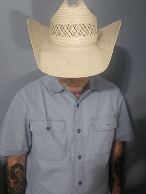 American Hat Company 2 Toned Vented Straw HAT